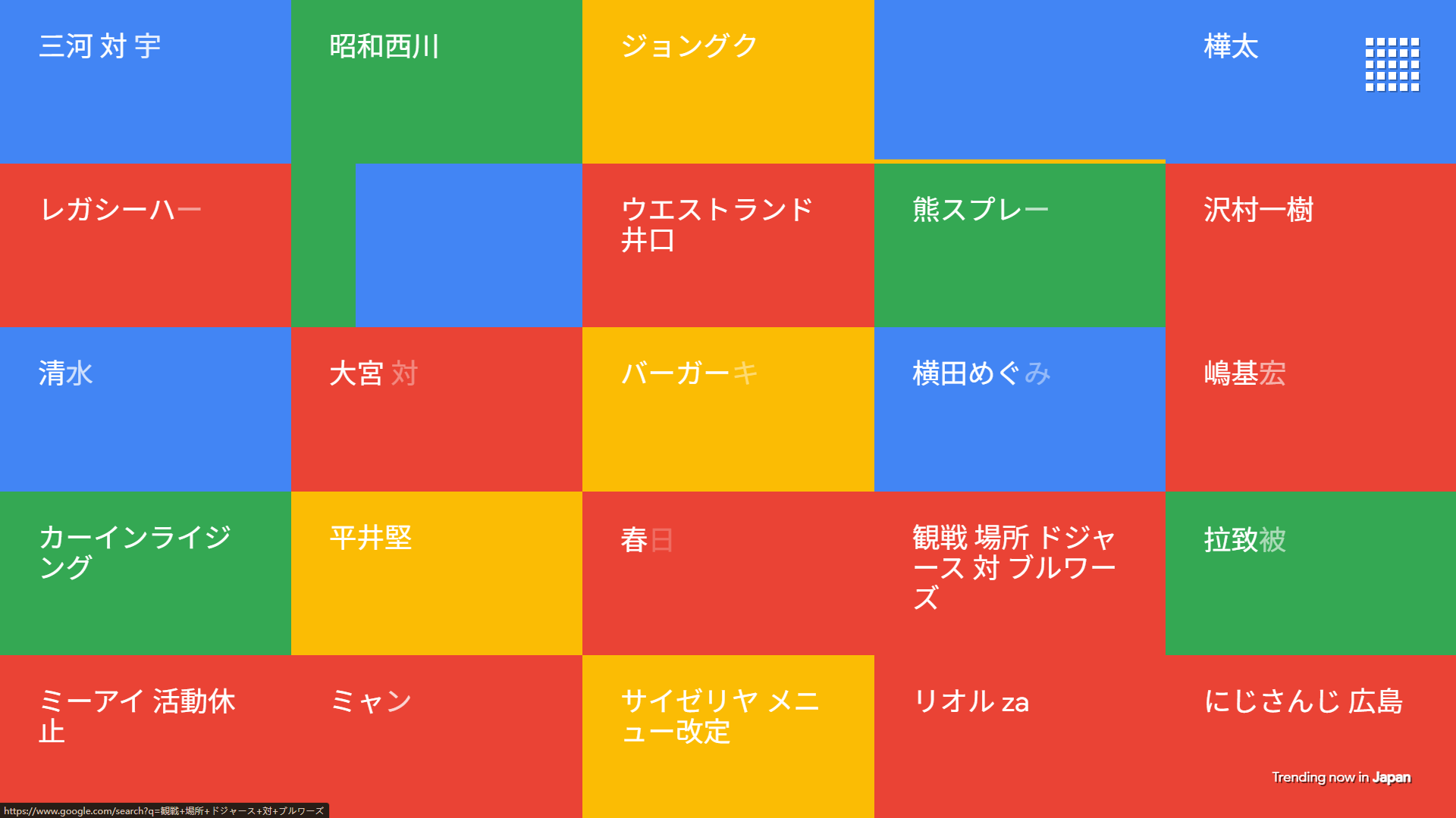 Google Trends TV Screen Sample